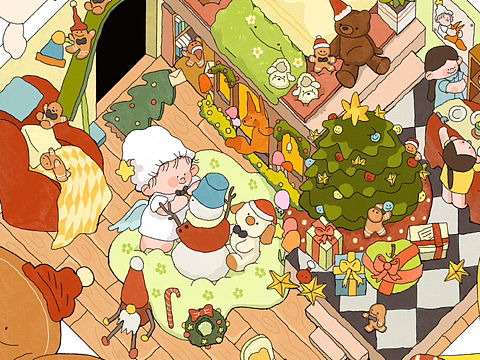 圣诞月的圣诞屋