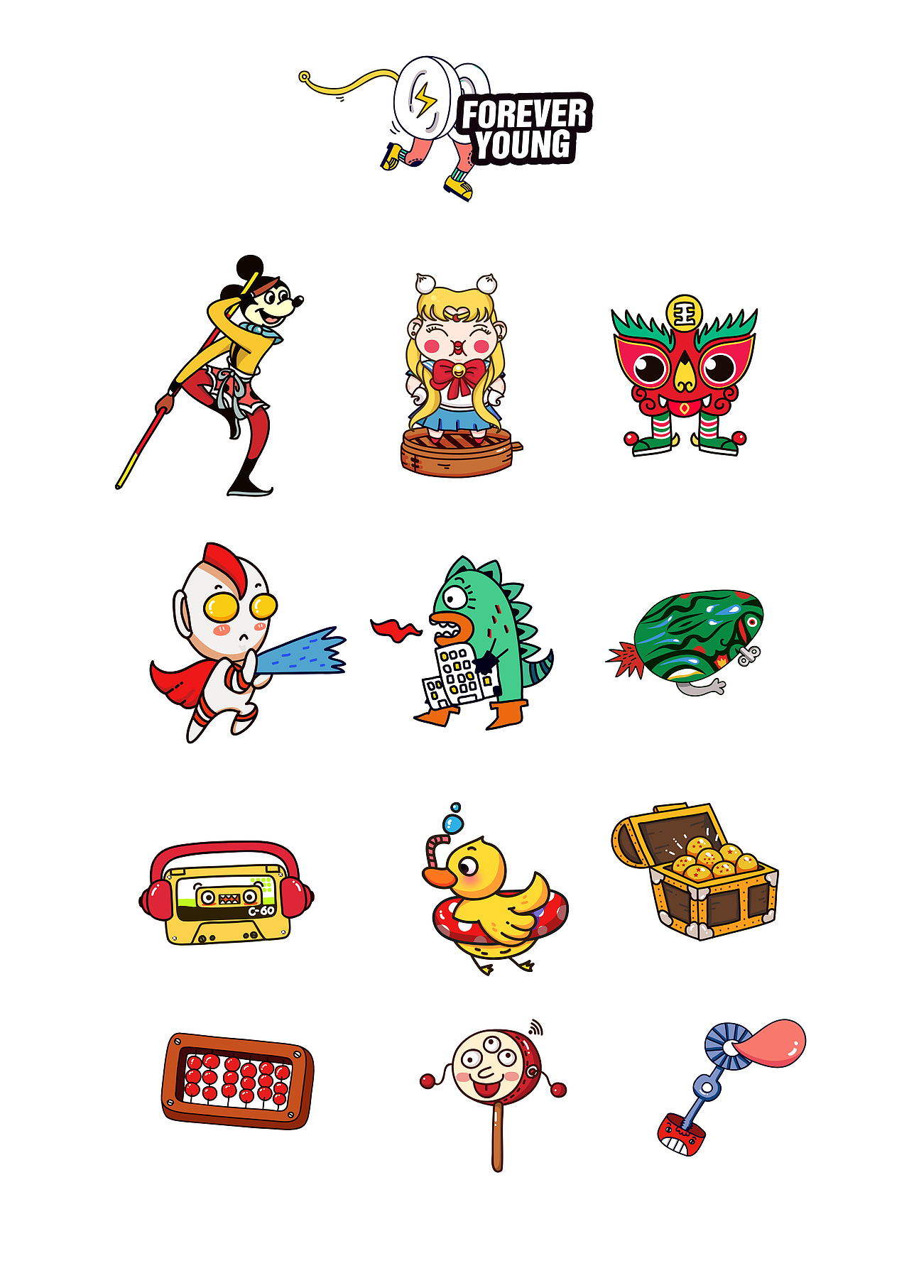 FOREVER YOUNG图形设计 第二弹（图ZNzUyNTA2Mjg=） - 图案 - 站酷设计师唐栗子原创素材 - 站酷ZCOOL