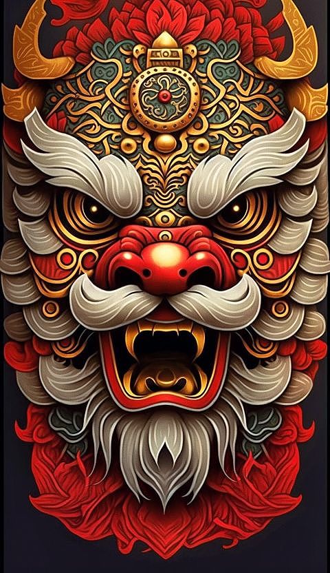 国潮醒狮（图ZMzMzMjUwMjQ4） - AI作品 - 站酷设计师是个画师了哦原创素材 - 站酷ZCOOL