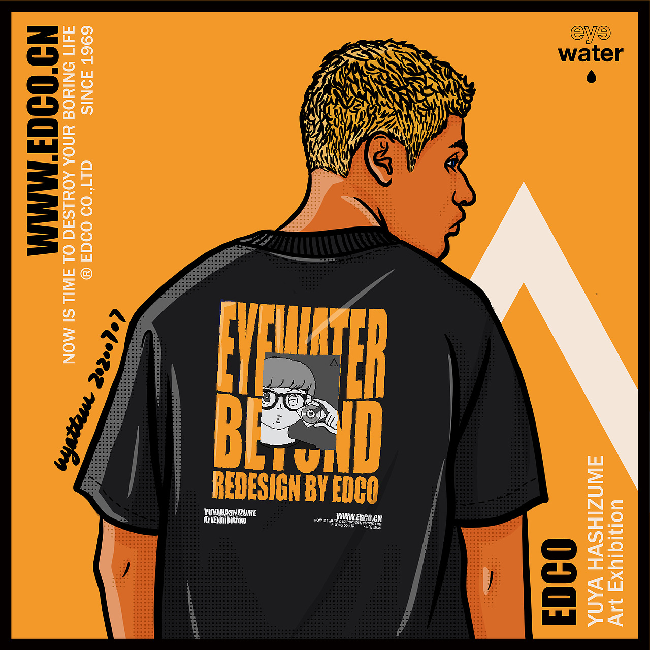 EDCO X Yuya Hashizume联名T恤 手绘插画（图ZMjE1MzU2Mjcy） - 新锐潮流插画 - 站酷设计师武勇勇原创素材 - 站酷ZCOOL