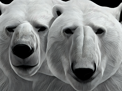 #站酷梦笔#北极熊，黑白头像，简易，印第安头饰，数字（个人主页-ZNjQ1NDY5ODA=） - AI作品 - 站酷设计师Cappuccino2720原创素材 - 站酷ZCOOL