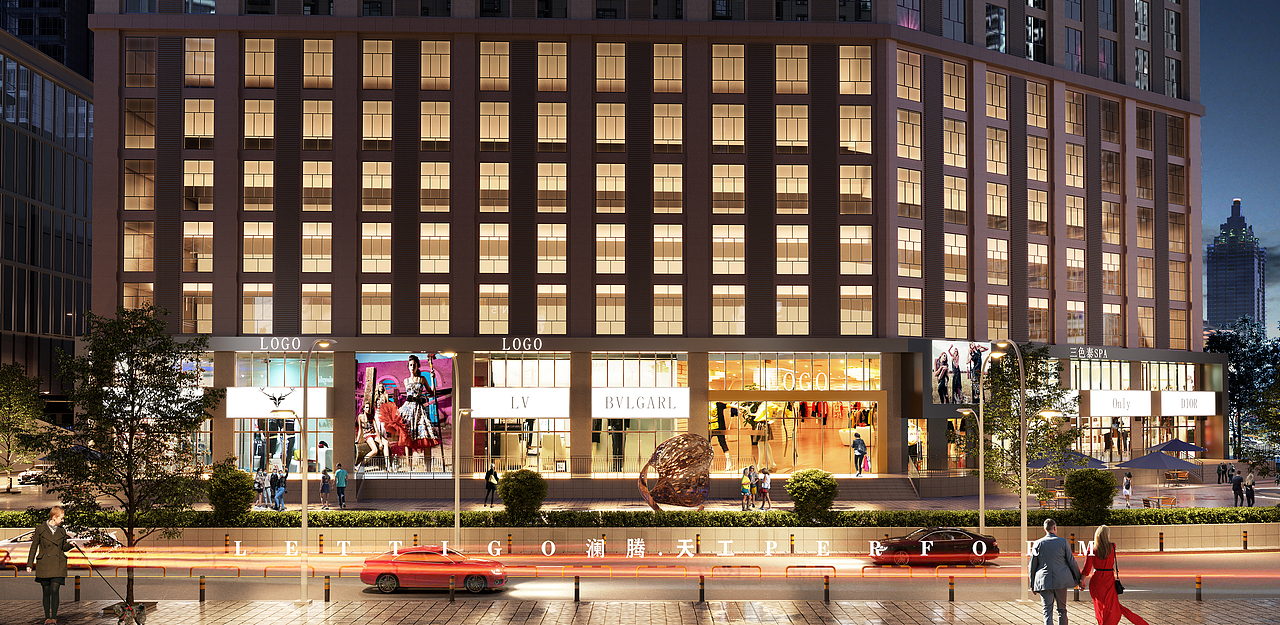 大型工装|建筑|外观|商业街|商场|商圈