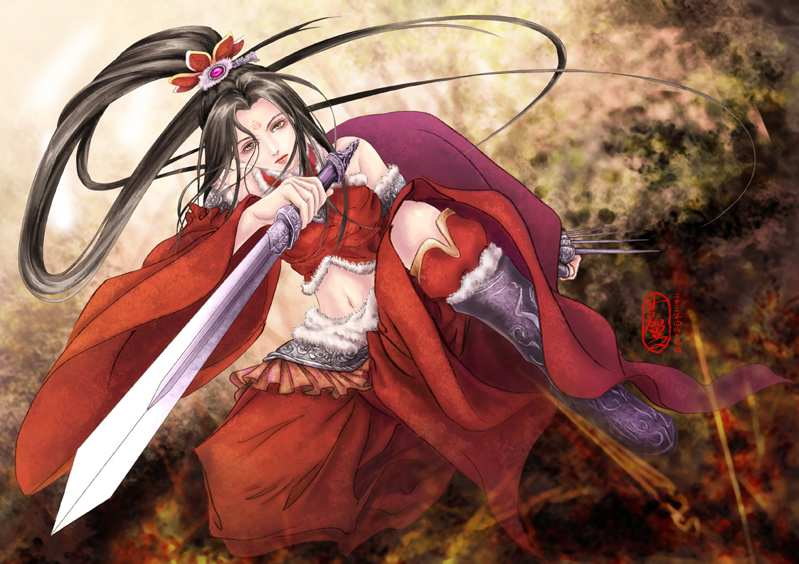 沙场巾帼(附线稿)