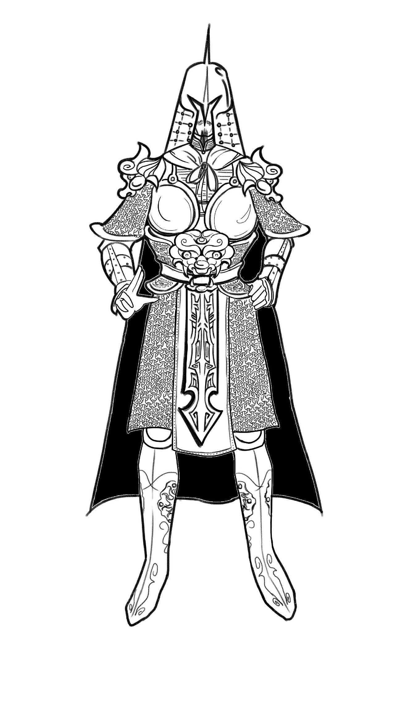 《棋战中华》战棋桌面对战游戏的角色设定——线稿