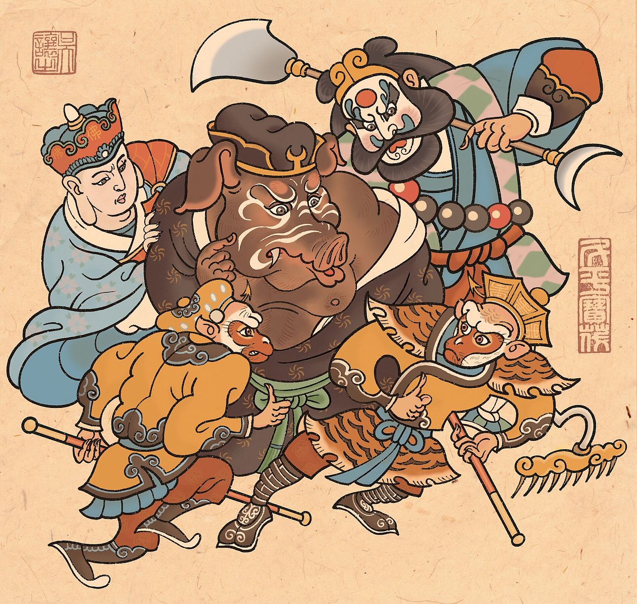 西游源流史（图ZMjgwMTM2NzAw） - 商业插画 - 站酷设计师啸林山人原创素材 - 站酷ZCOOL