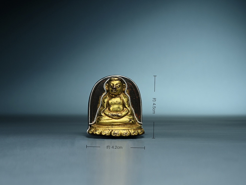 古玩摄影 | 明代铜鎏金随身上师像