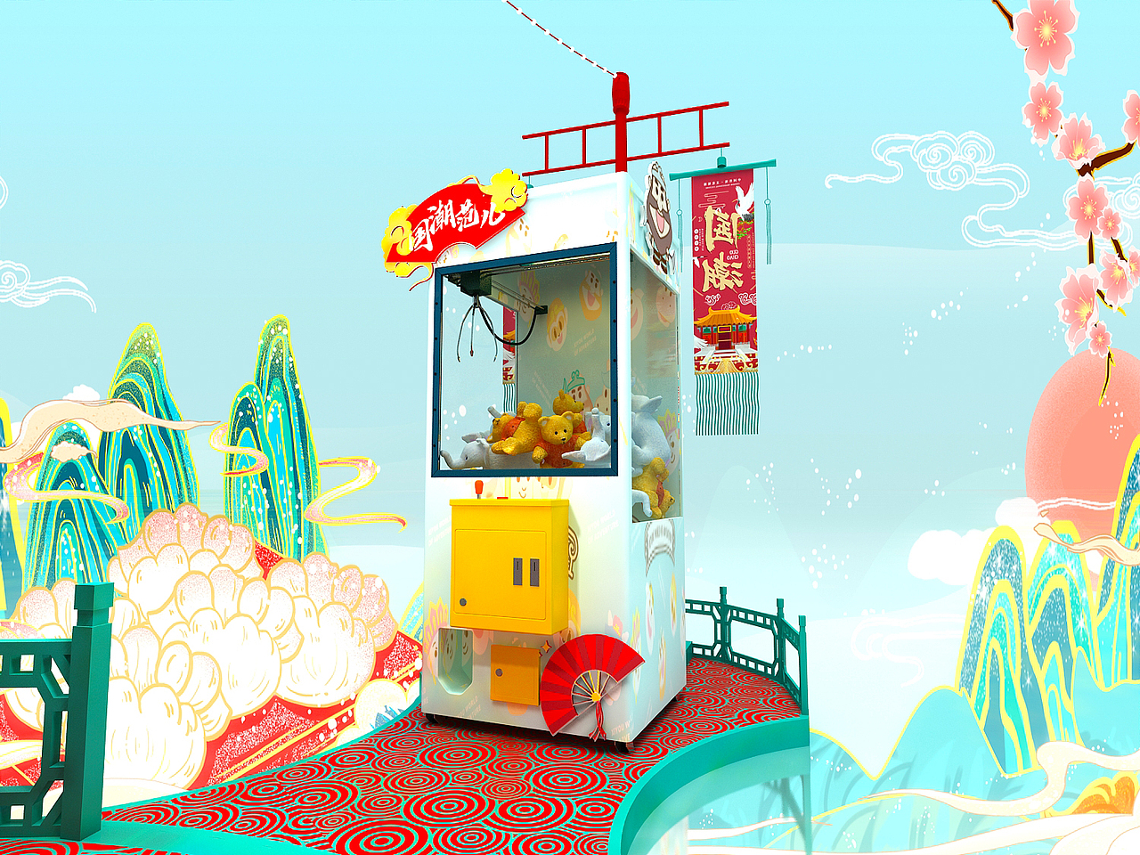 新中式国潮西游乐园美陈