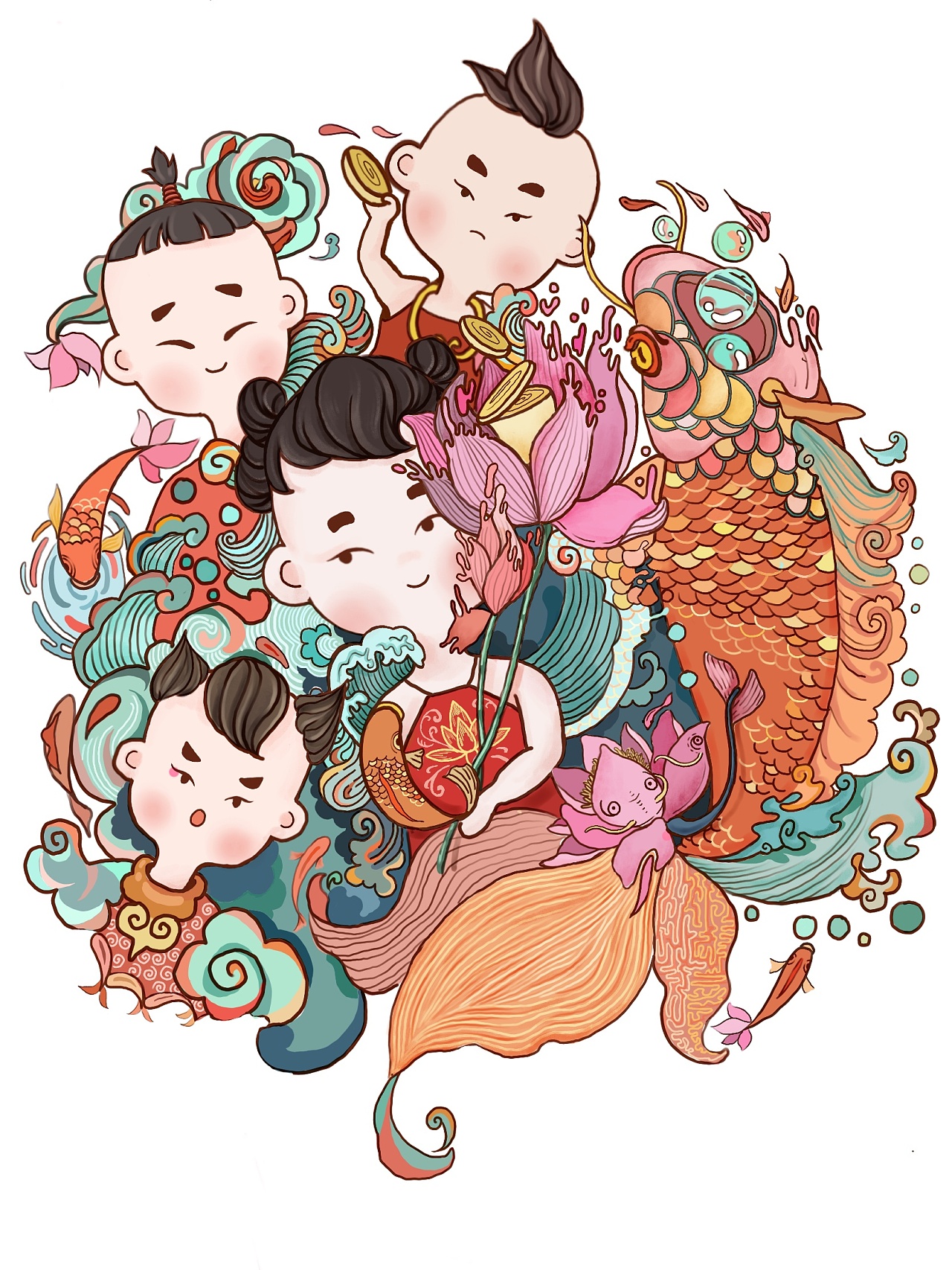 传统_现代-娃娃|插画|新锐潮流插画|arukn - 原创作品 - 站酷 (zcool)