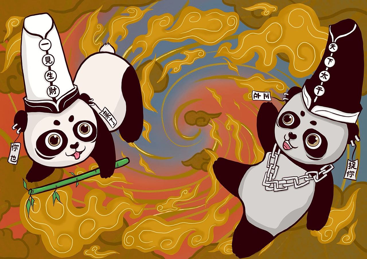 黑白双熊（图ZMjcwNTc2ODQ0） - 商业插画 - 站酷设计师祺宸凹凸曼原创素材 - 站酷ZCOOL