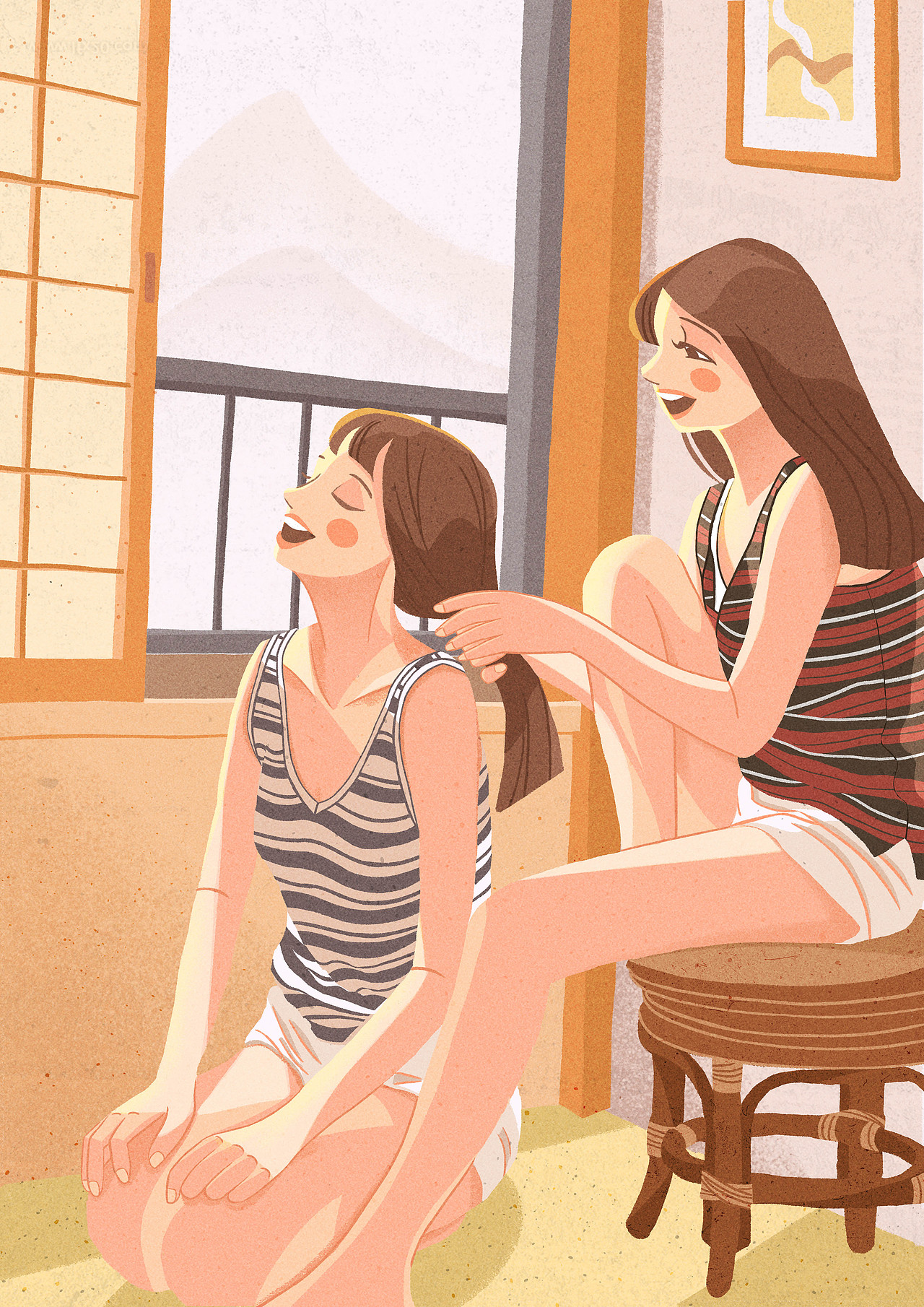 未来的岁月一直有你陪伴 I闺蜜系列（图ZMjk0NTE0MjAw） - 商业插画 - 站酷设计师冰猫W原创素材 - 站酷ZCOOL