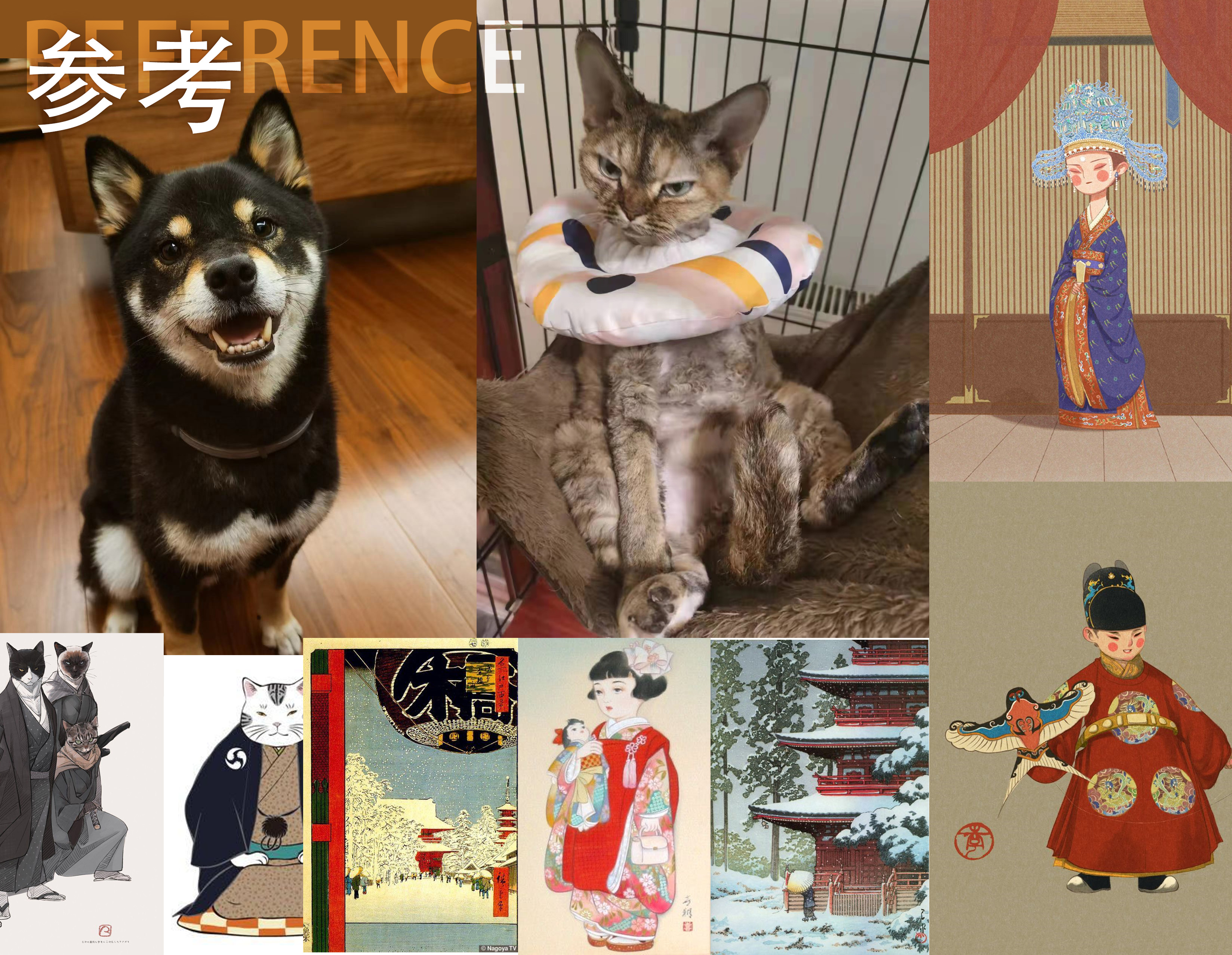 手绘风宠物主题插画及平面延展（贺卡&微信红包封面）