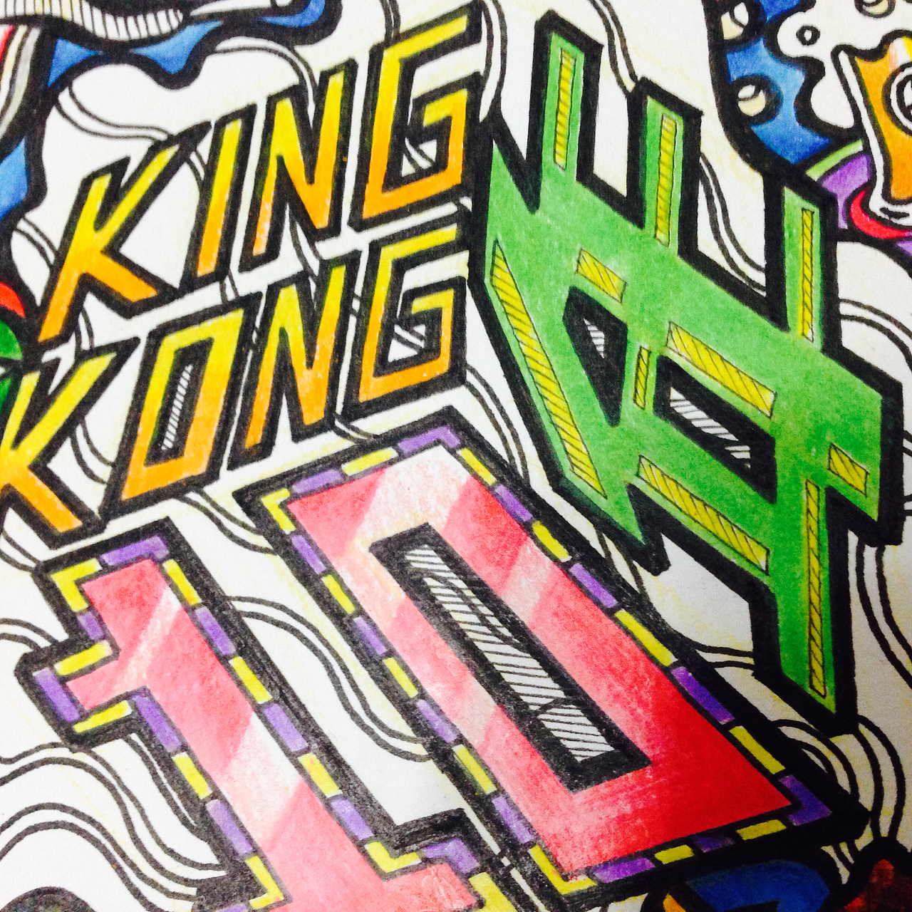 KINGKONG十年（天马行空插花展自我介绍主题插画）（图ZMTgxMDI1NzY=） - 新锐潮流插画 - 站酷设计师鲸空WHALE_SKY原创素材 - 站酷ZCOOL