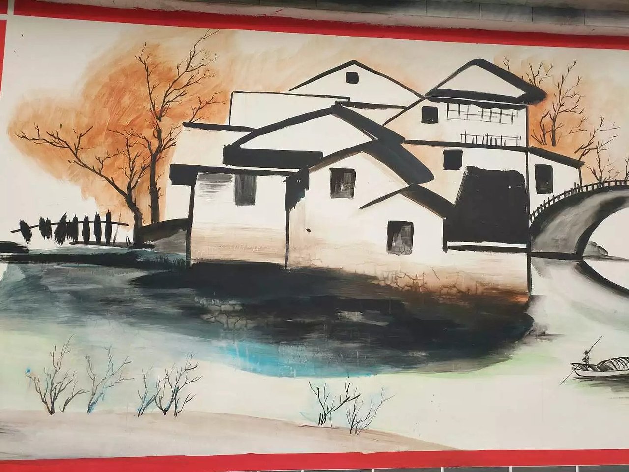 蜀绘壁画作品-乡村文化墙（图ZMTE3NTA2MTMy） - 建筑设计 - 站酷设计师蜀绘壁画原创素材 - 站酷ZCOOL