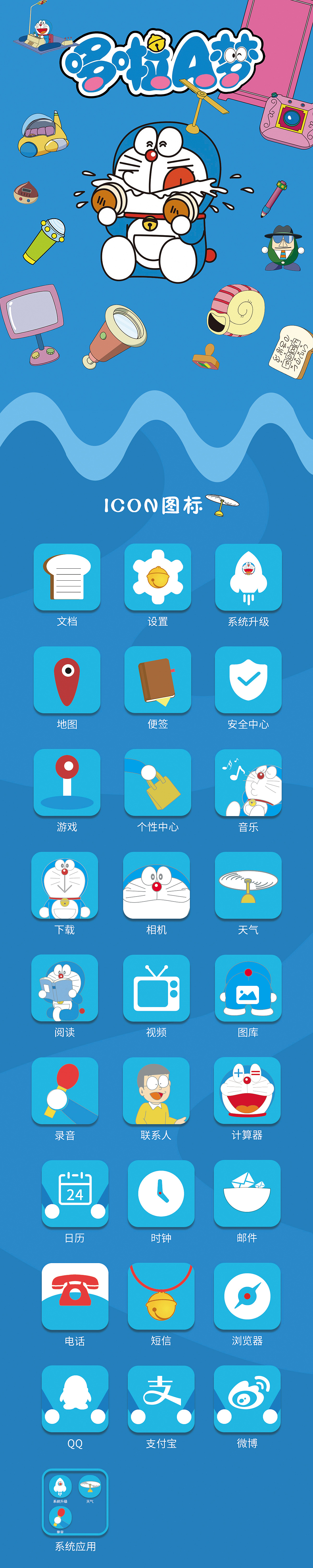 哆啦a梦伴我同行手机主题