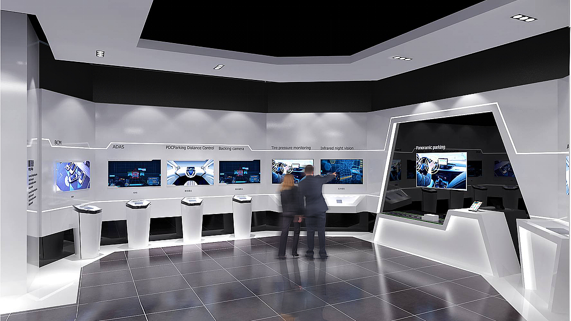 分享舞蹈墙展示设计3d效果图谈话室工装设计3d效果图文化大厅展示墙