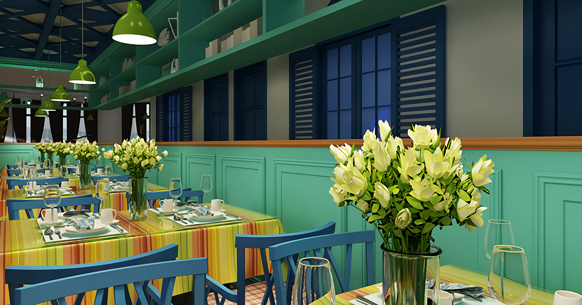 郑州金橄榄特色餐厅装修公司设计案例