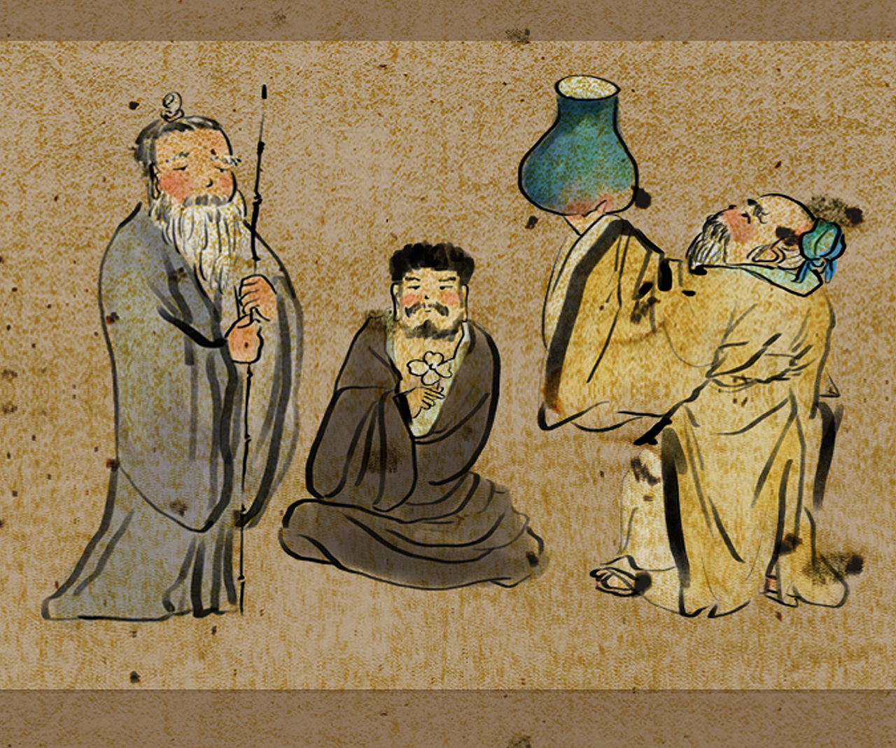 齐白石国画人物Q版 剧场（图ZMjM5NTkzMzg4） - 创作习作 - 站酷设计师困獸原创素材 - 站酷ZCOOL