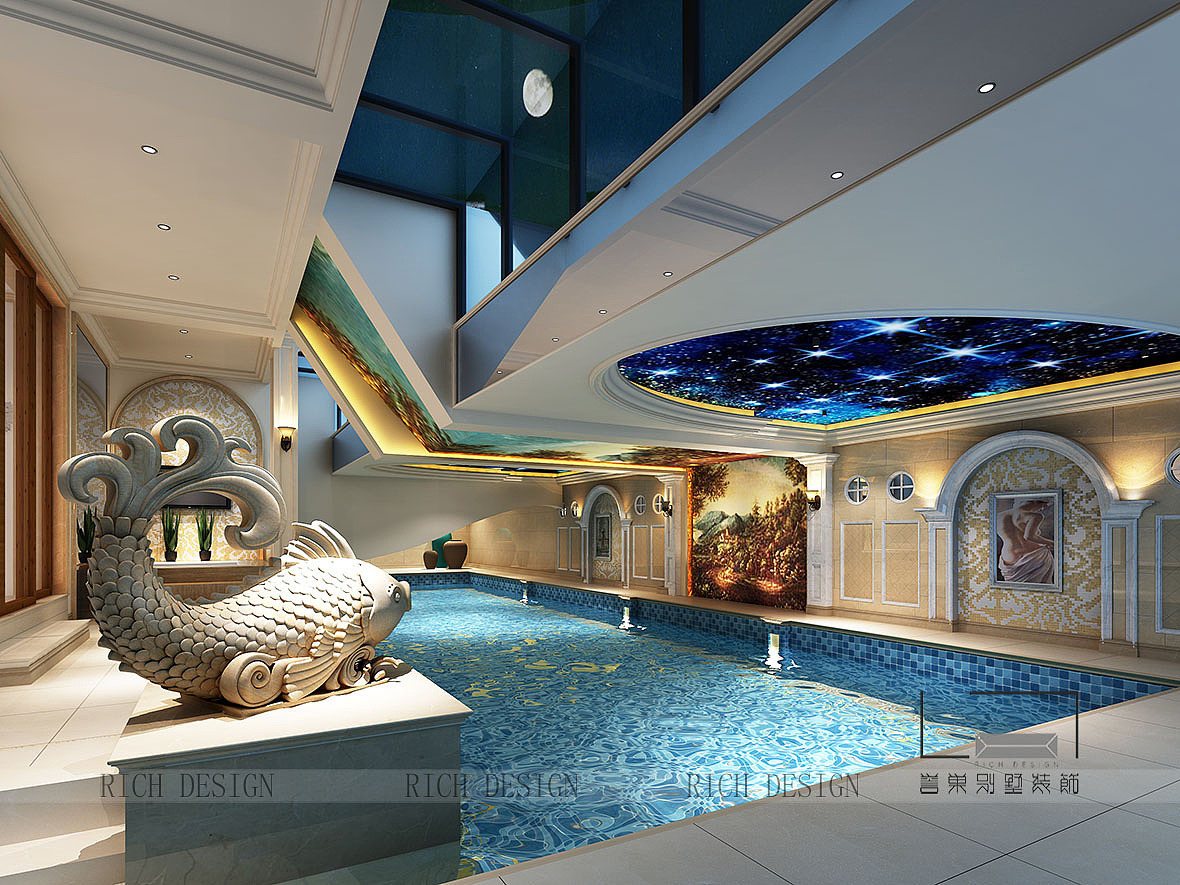 深圳宝安区曦城别墅装修效果设计图1200平方米，混搭（图ZMTI5NjcwMjg4） - 家装设计 - 站酷设计师誉巢别墅装饰公司原创素材 - 站酷ZCOOL