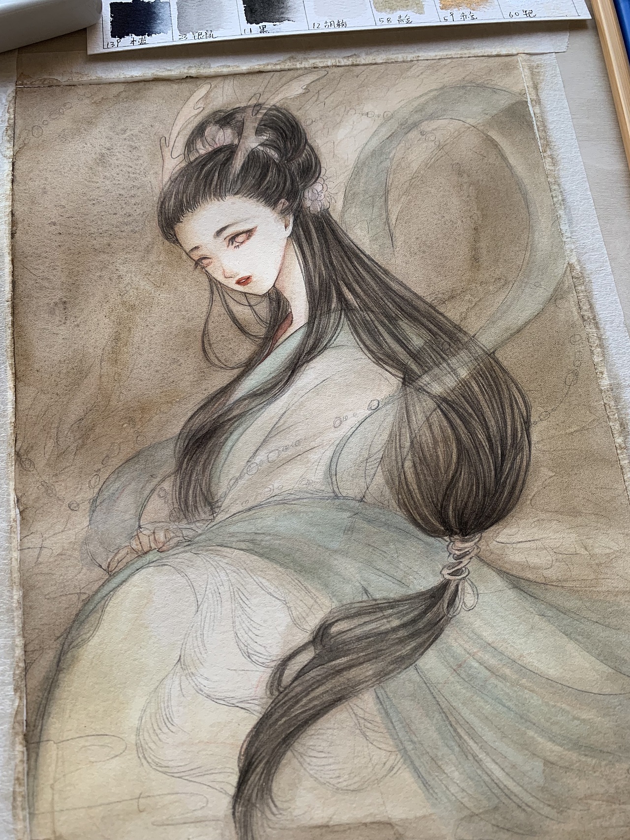 颜彩手绘 古风龙女（图ZMTY2MzYzMDk2） - 创作习作 - 站酷设计师欧洲大米omiz原创素材 - 站酷ZCOOL