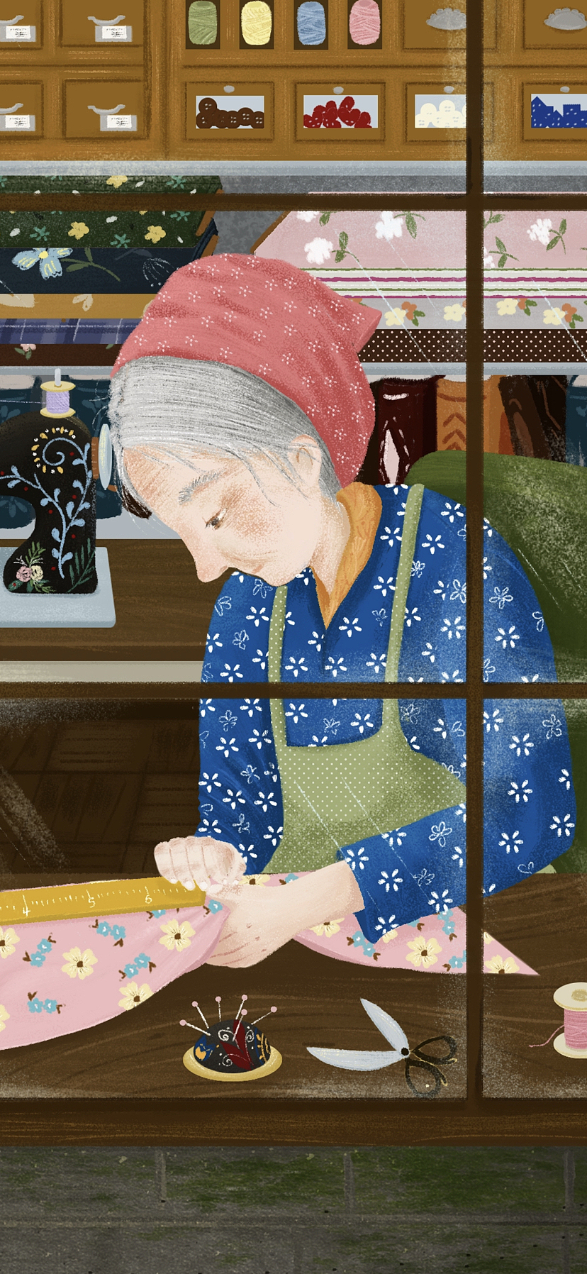 阿婆缝纫店（图ZMzQxOTQzMjMy） - 儿童插画 - 站酷设计师阳子cat原创素材 - 站酷ZCOOL