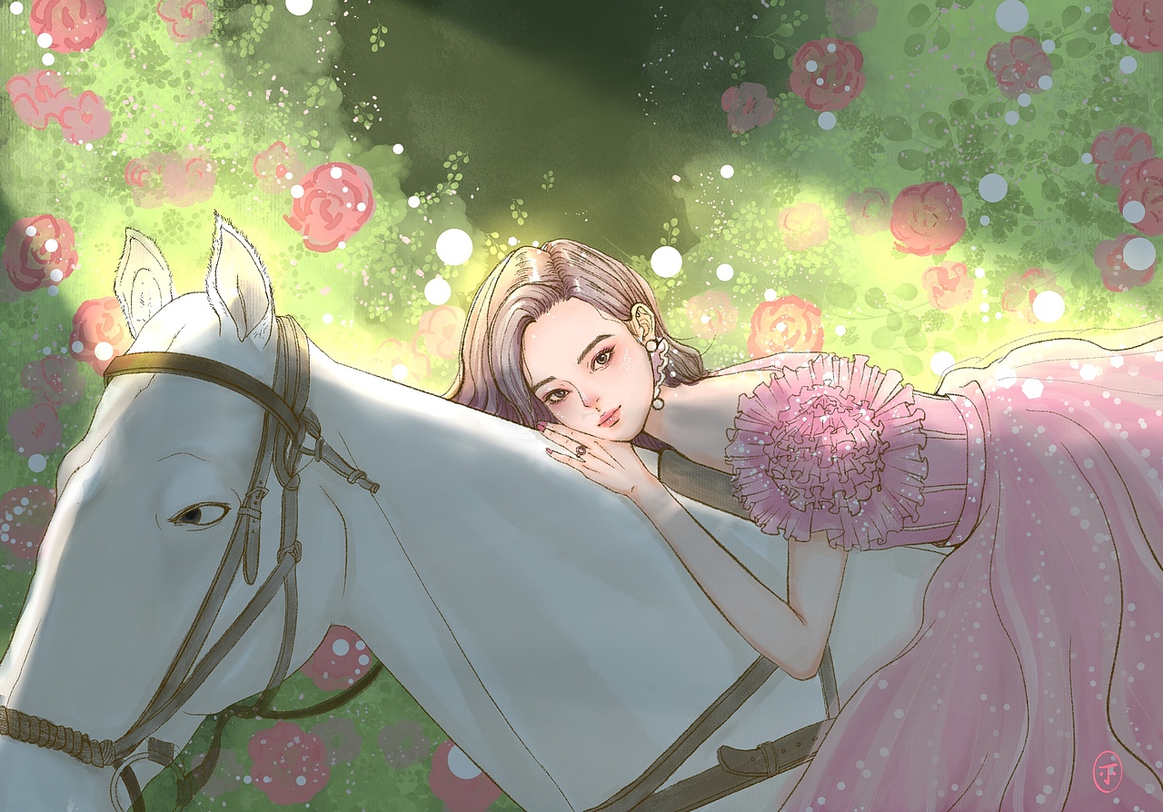 骑马的少女