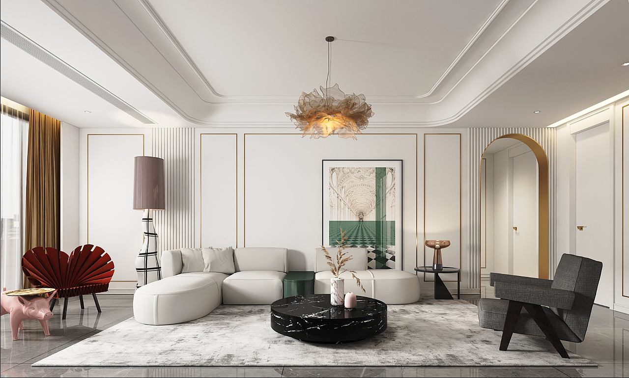 极简法式轻奢客餐厅