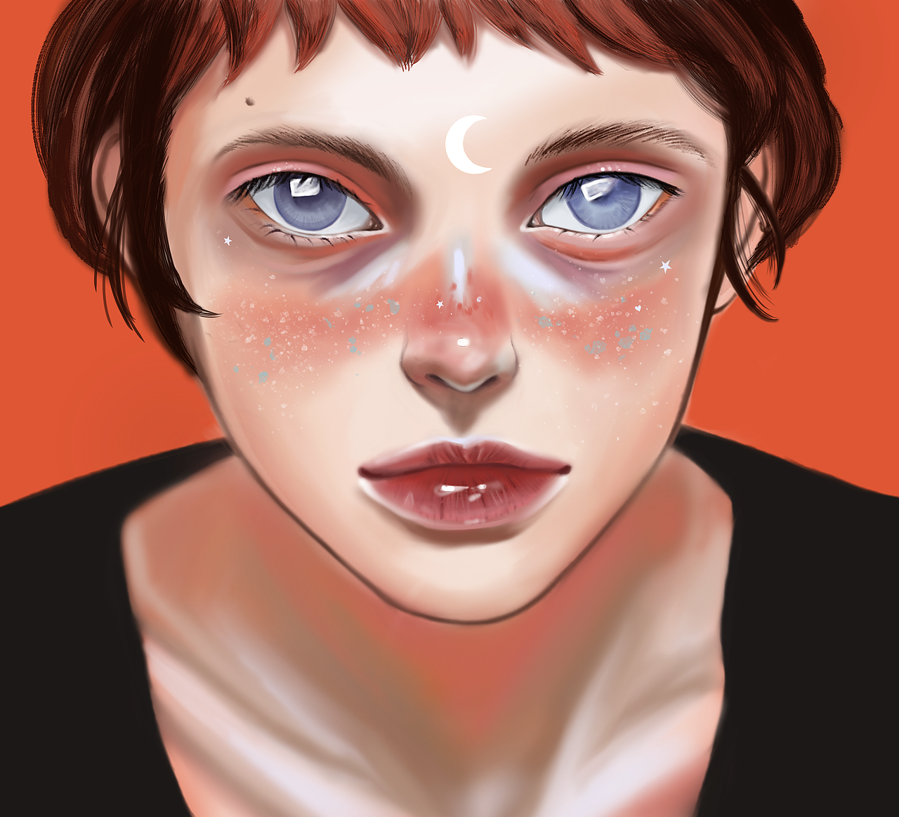 厚涂欧美风格头像临摹板绘写实