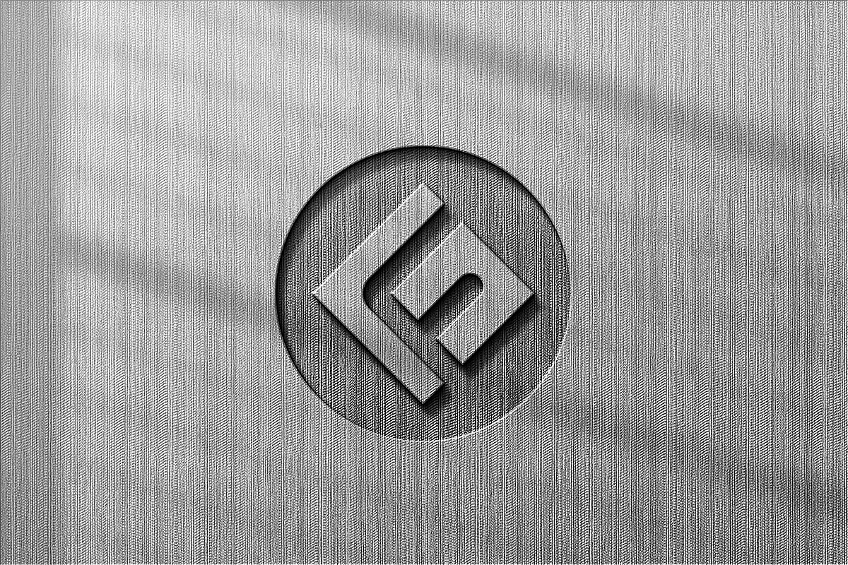 带有浮雕徽标的徽标样机的原创logo飞机稿