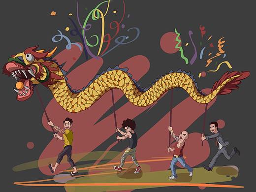 行运舞龙文化衫