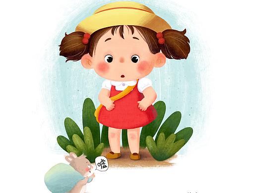 儿童插画人物。 