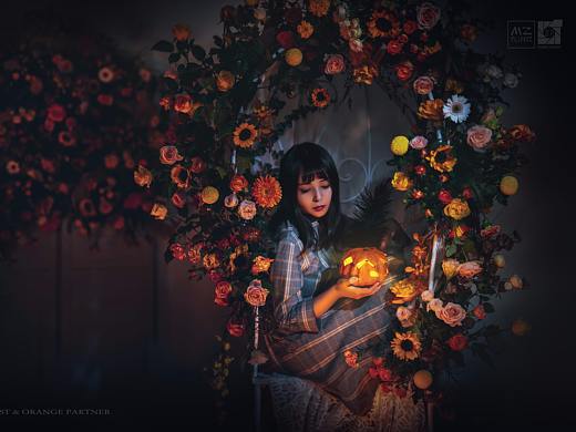 人像摄影：万圣节花艺主题写真\桔伴视觉
