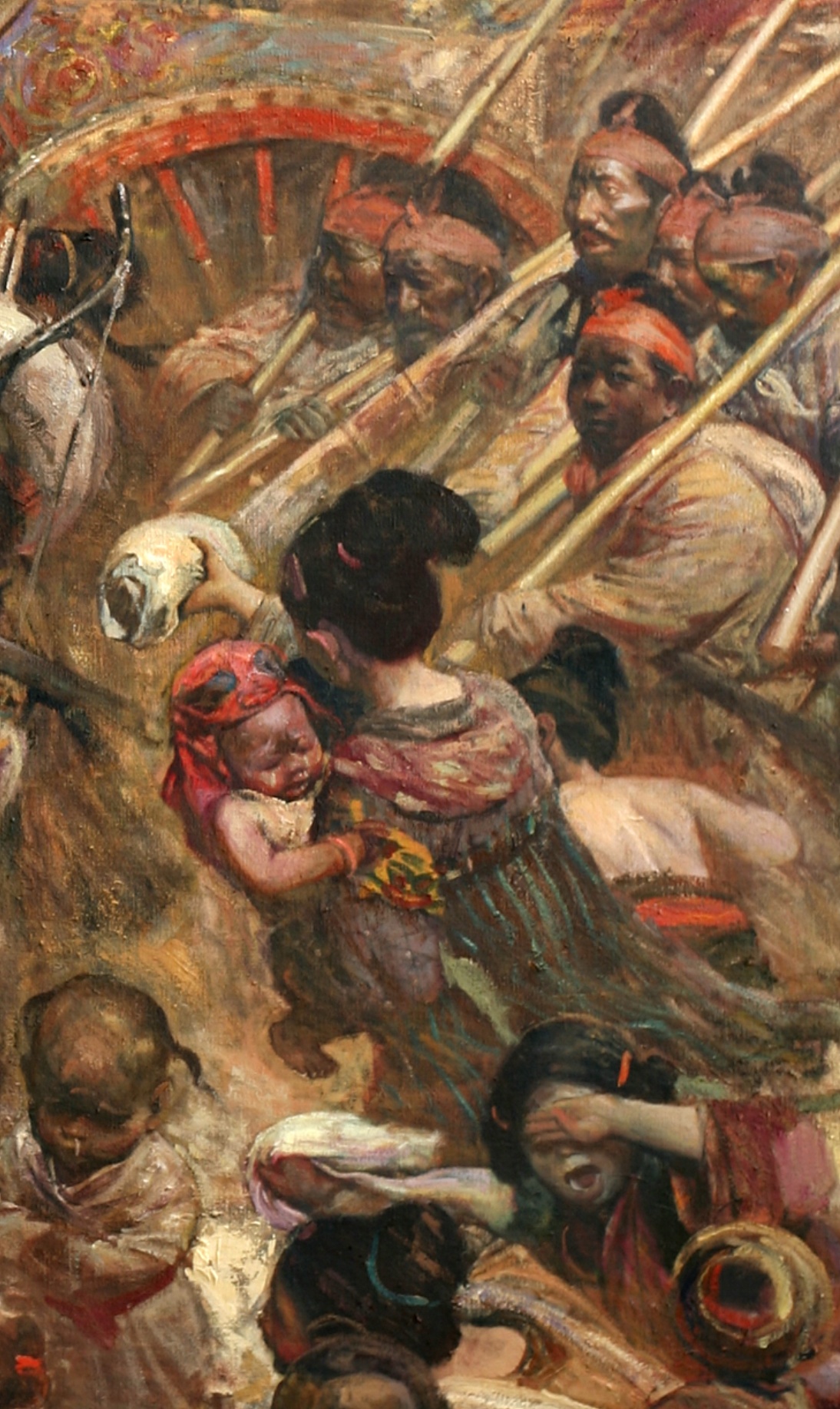 油画作品《兵车行》第二部分修改细节|纯艺术|绘画|王可伟 - 原创作品