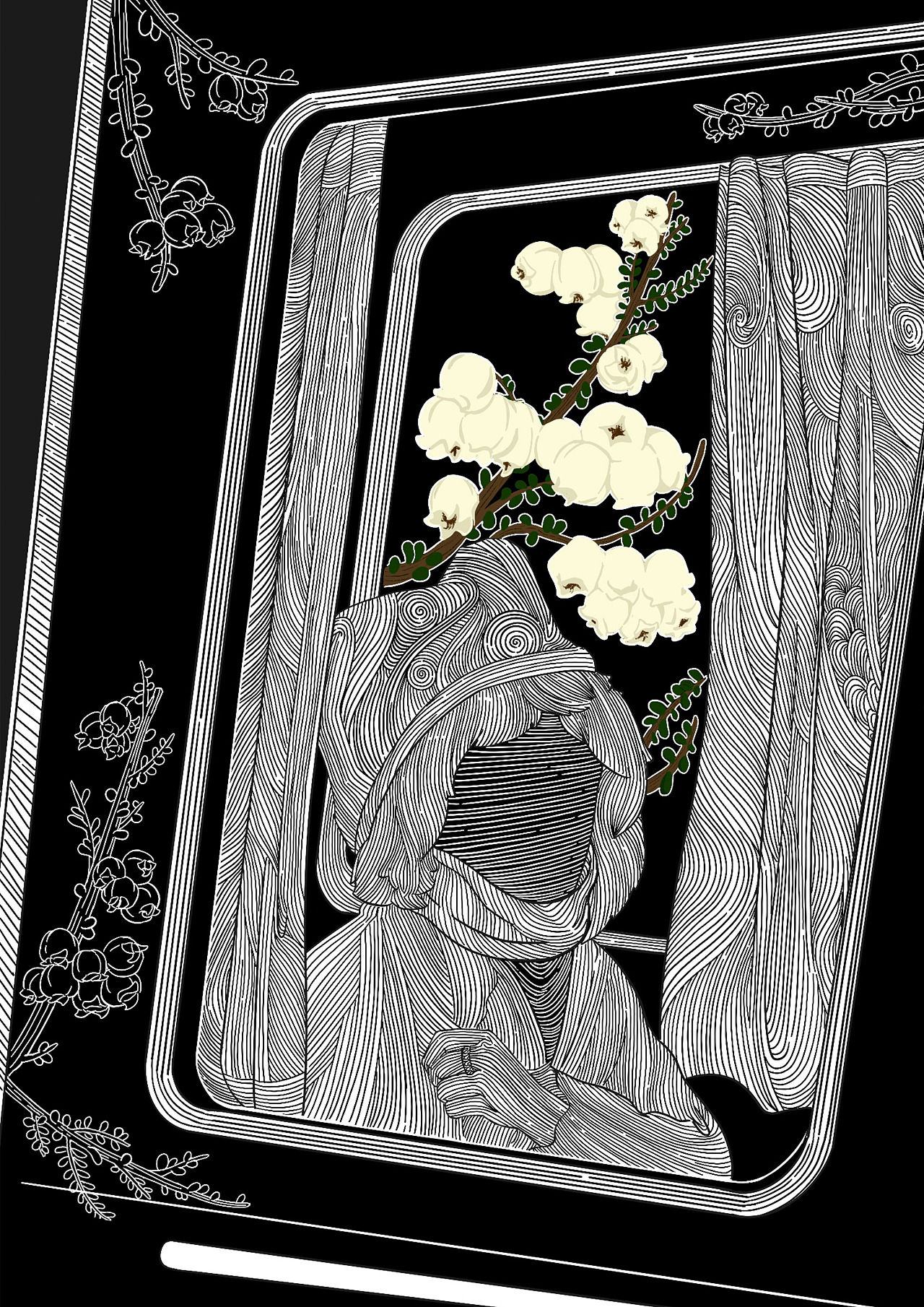 《花与阴暗面》系列插画作品