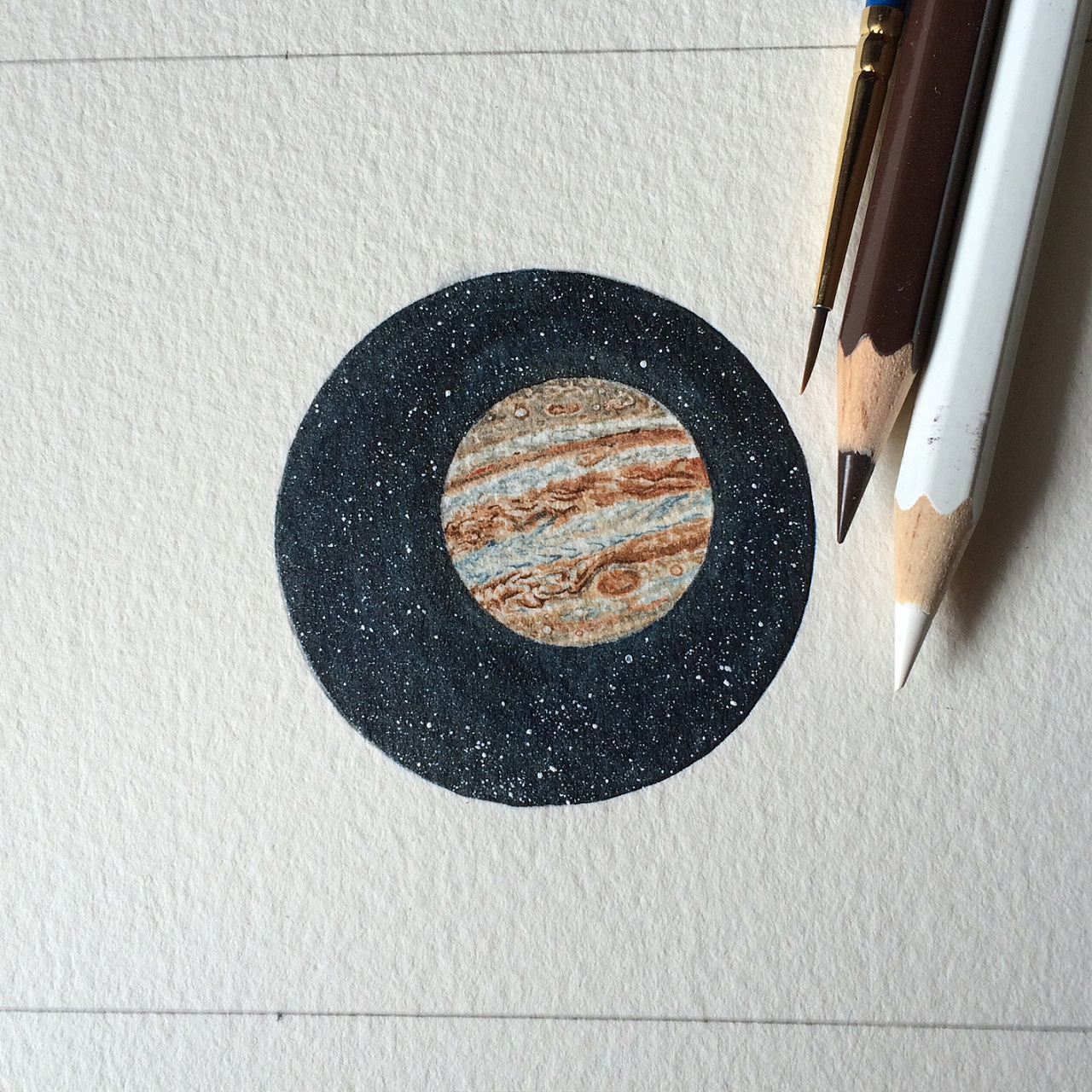 木星简笔画彩色图片