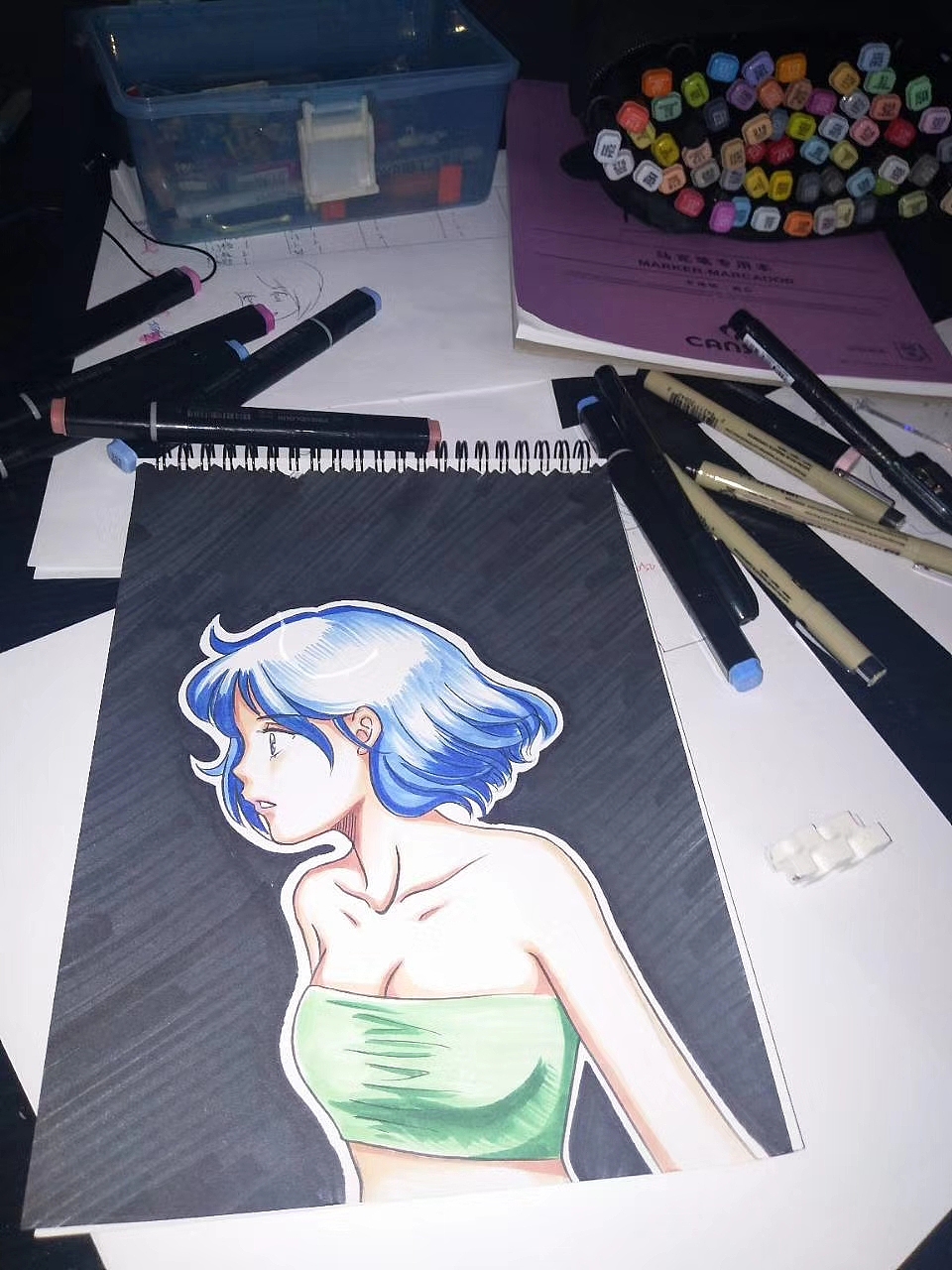 蓝（图ZMTA0OTQ2ODA4） - 单幅漫画 - 站酷设计师jeanniea原创素材 - 站酷ZCOOL