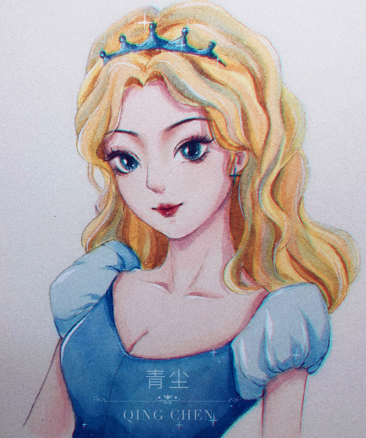 迪士尼公主仙女风手绘图片