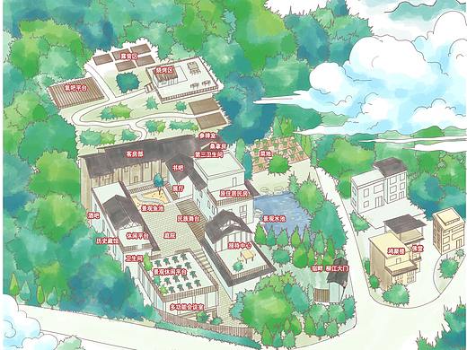 宿畔.柳江 小民宿导览图 手绘地图