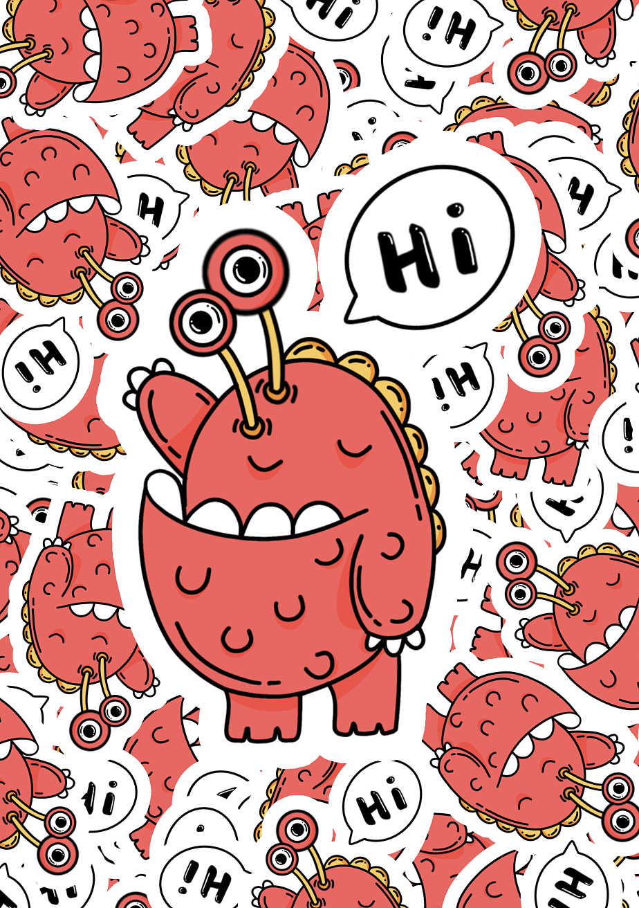 手绘练习| 小怪兽们