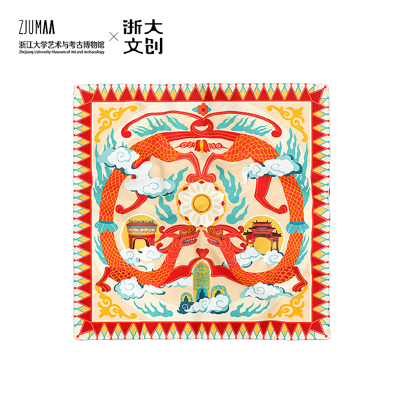 产品插画/浙江大学x云冈石窟 云中永恒丝巾插画