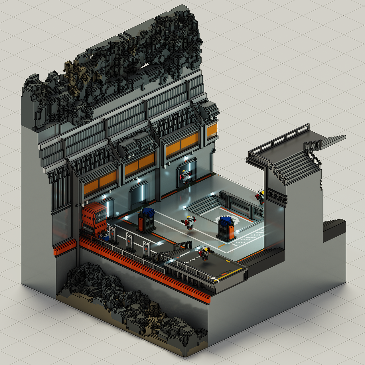 magicavoxel - 守望先锋训练靶场（图ZMTIyNDI3OTc2） - 场景 - 站酷设计师GuomuGuomu原创素材 - 站酷ZCOOL