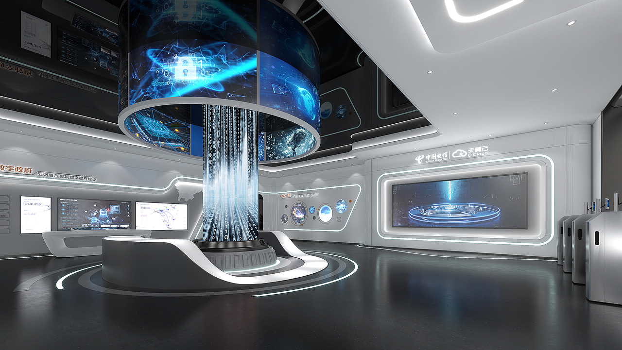 电信数字展厅（图ZMjk0OTI1MTg0） - 展陈设计 - 站酷设计师形而上设计事务所原创素材 - 站酷ZCOOL