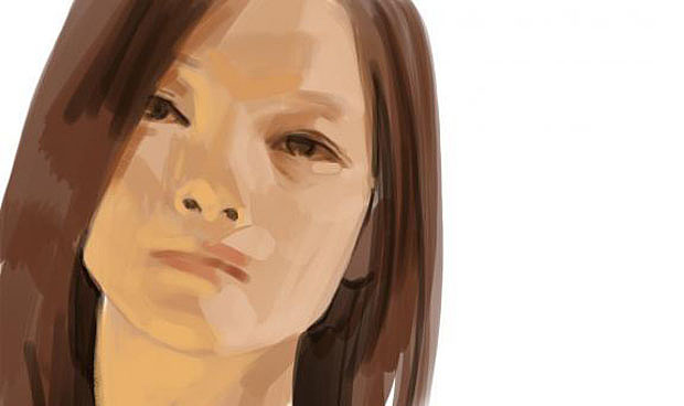 2:然后继续用大色块把脸部几个转折,光源和冷暖对比分出来,在这里我们可以开始理出结构关系了。