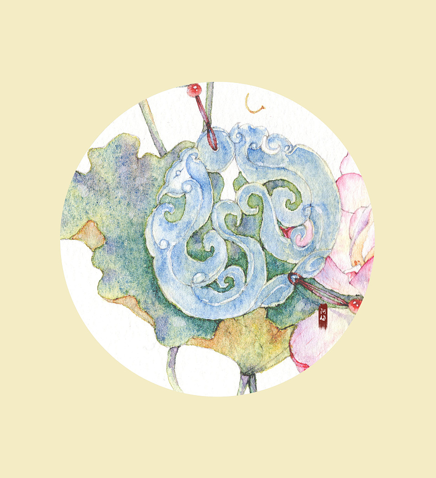 原创作品:《玉佩.荷》