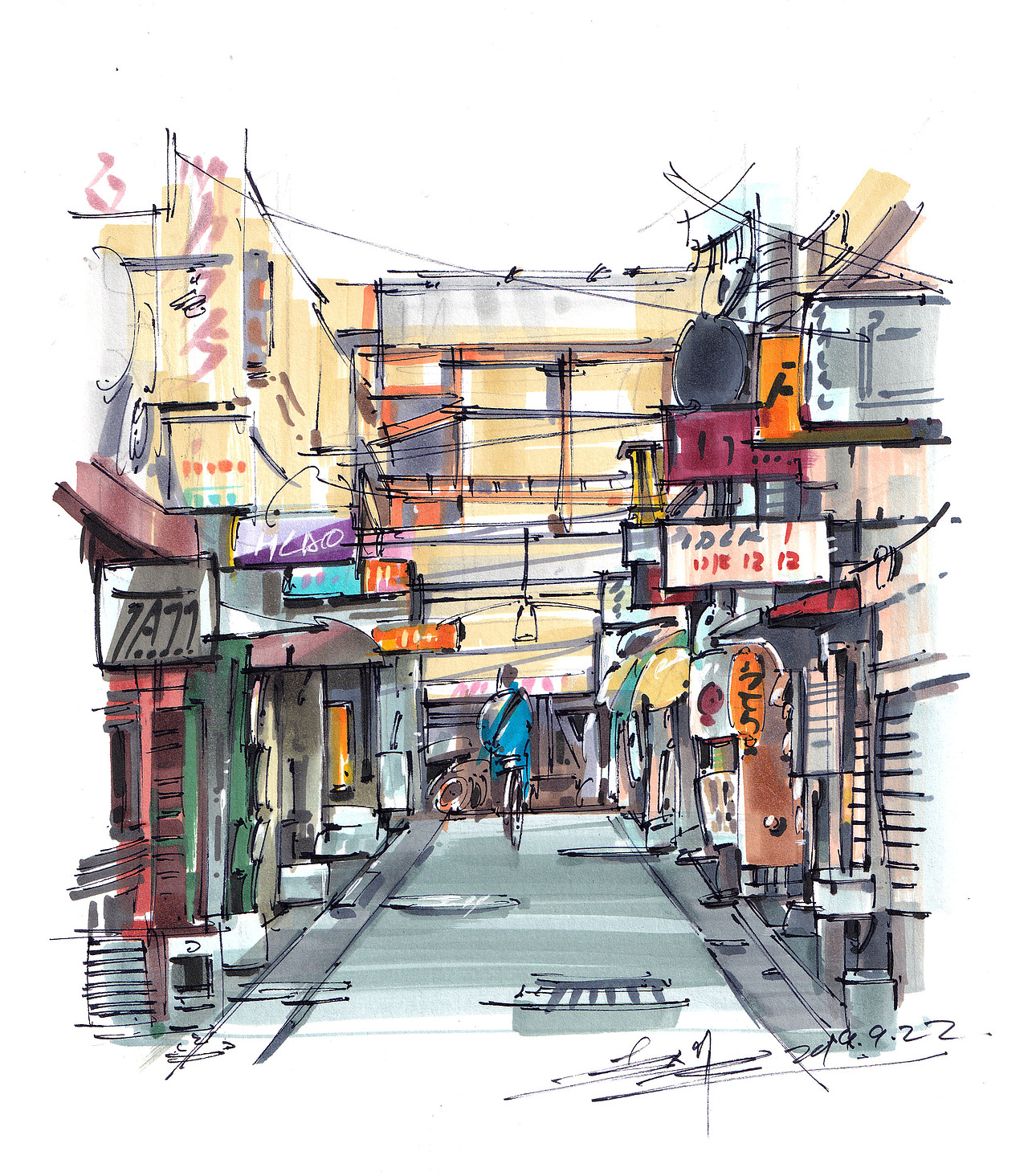 2019城市街景马克笔创作集合