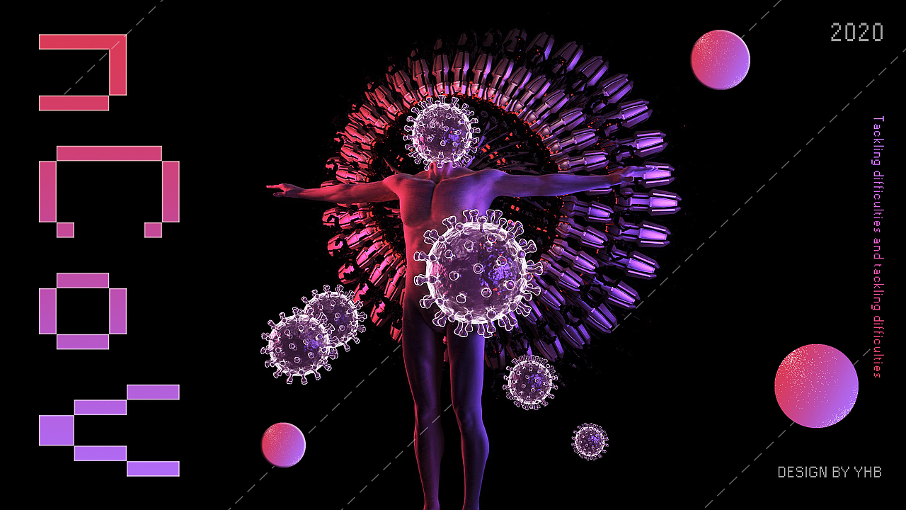 新型冠状肺炎创意海报-千手佛