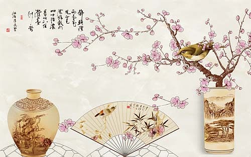 2023花鸟（图ZMzI4Nzc5OTEy） - 商业插画 - 站酷设计师新中式纱画图库原创素材 - 站酷ZCOOL