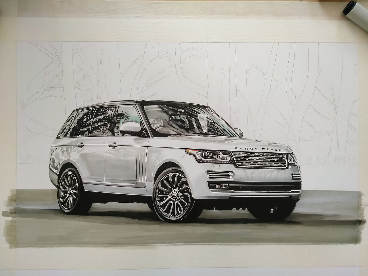 马克笔汽车手绘 Range-Rover（图ZMjM2MDE5MjAw） - 艺术插画 - 站酷设计师xyikai吉原创素材 - 站酷ZCOOL