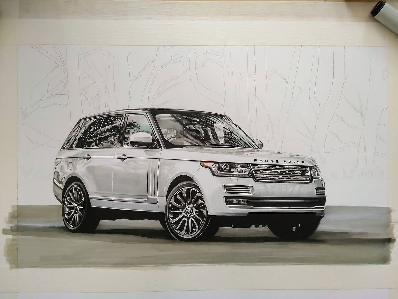 马克笔汽车手绘 Range-Rover（图ZMjM2MDE5MjAw） - 艺术插画 - 站酷设计师xyikai吉原创素材 - 站酷ZCOOL