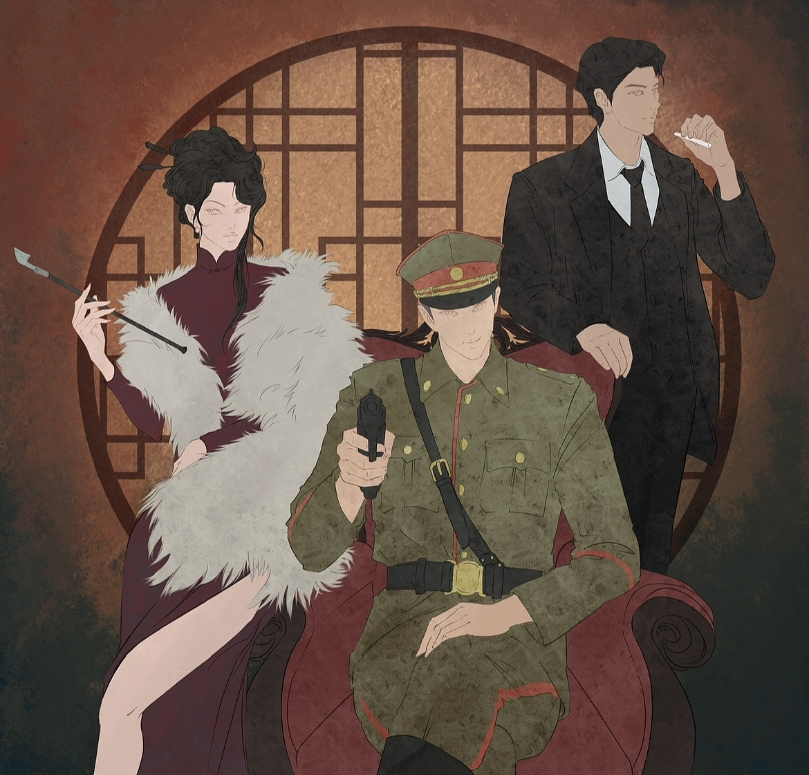 民国风插画绘画过程（图ZMzM2NjczNTcy） - 概念设定 - 站酷设计师丹三尺原创素材 - 站酷ZCOOL