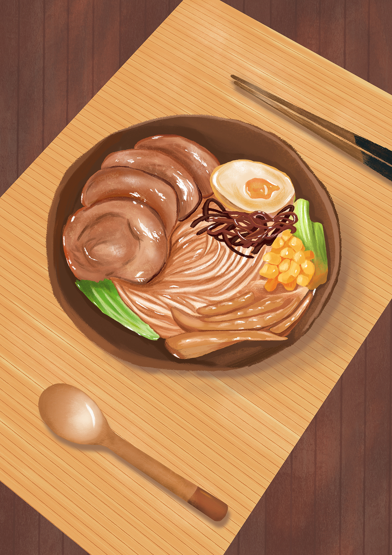 美食插画:牛肉面